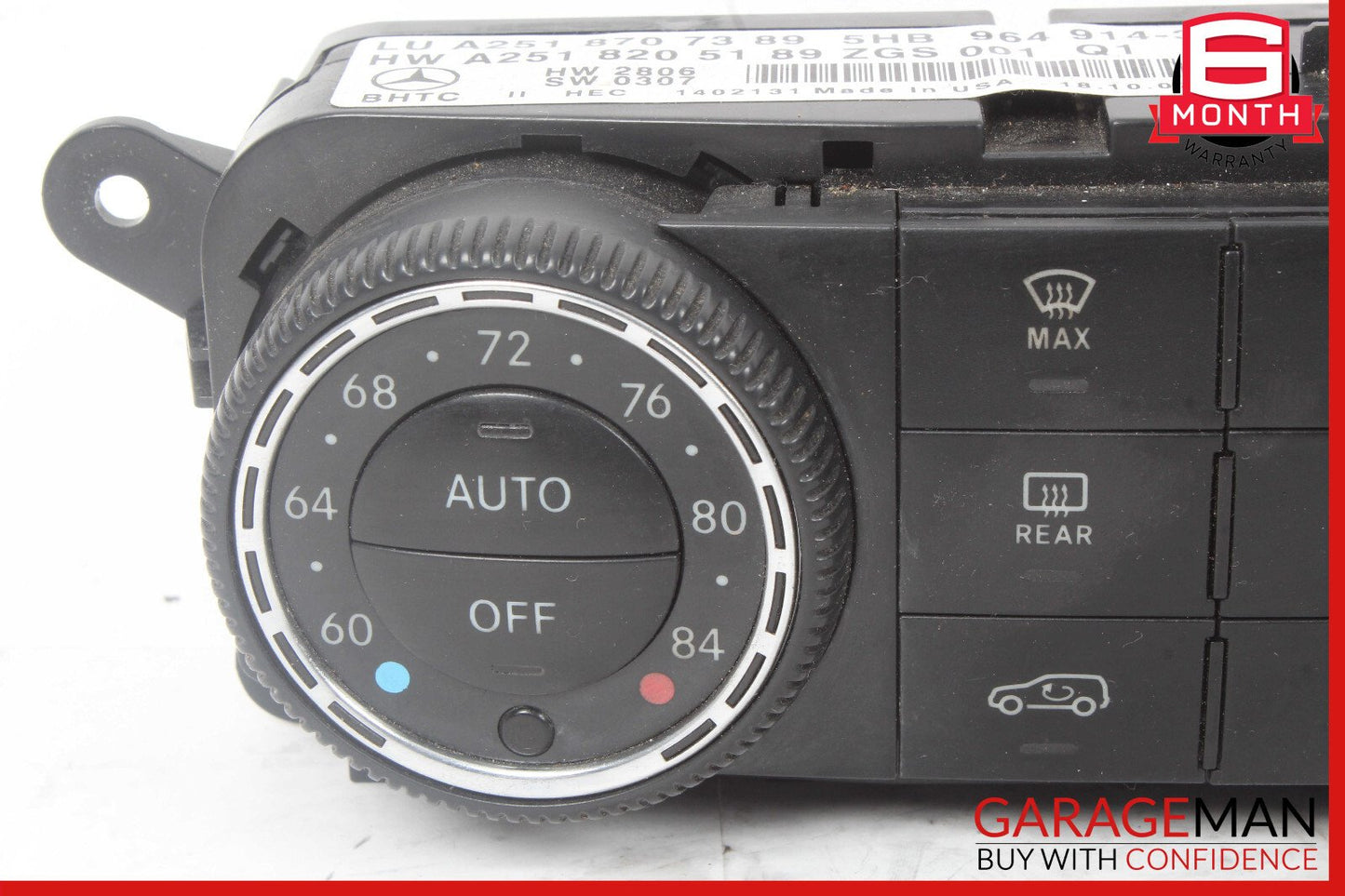 07-12 Mercedes X164 GL450 4Matic A/C AC Heater Climate Control Switch Trim OEM
