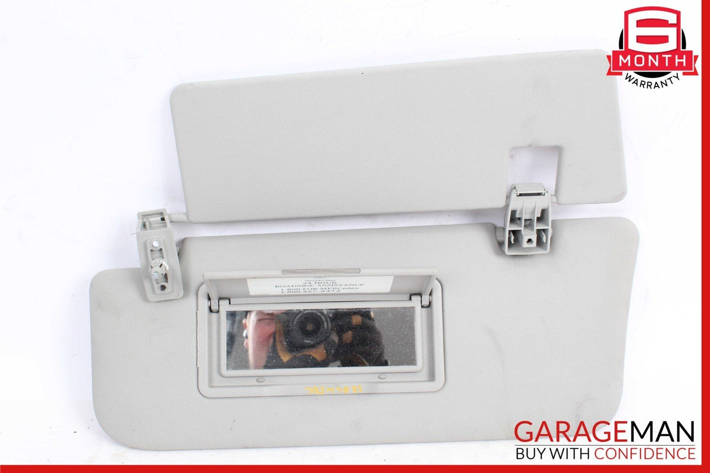 06-12 Mercedes X164 GL450 ML350 Front Left Side Sun Visor Sunvisor Cover Grey