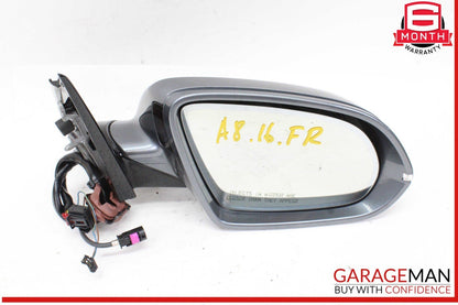 11-18 Audi A8 S8 Front Right Side Door Rear View Mirror Gray w/ Camera OEM