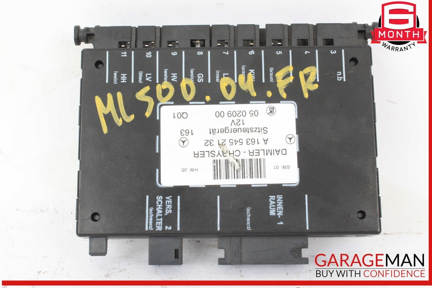 98-05 Mercedes W163 ML500 ML320 ML55 AMG Front Right / Left Seat Control Module