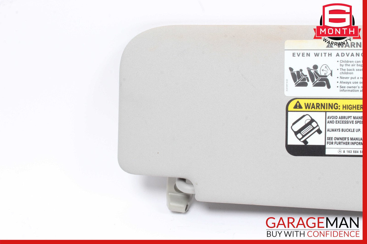 06-12 Mercedes GL450 ML450 Front Left Sun Visor Sunvisor Shade Assembly Grey