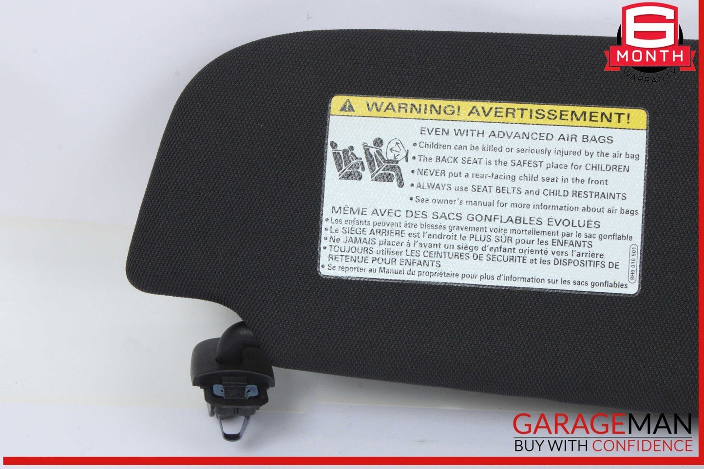 16-18 Audi A6 A7 Front Left Driver Side Sun Visor Sunvisor Black 4G0857551M OEM