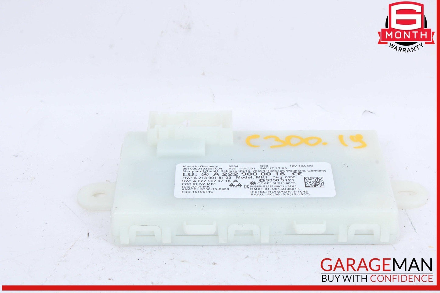 14-19 Mercedes W205 C300 Keyless Key Less Go Entry Control Module Unit OEM
