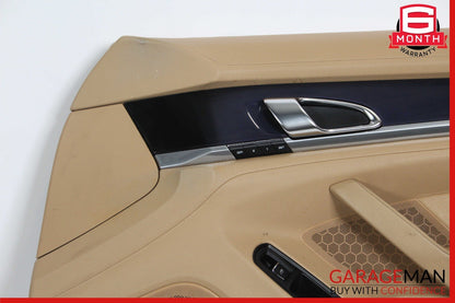 10-16 Porsche Panamera 970 Front Right Interior Door Panel Cover Trim Assy Beige