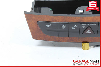 07-09 Mercedes W211 E320 E350 Hazard Switch Control Panel Wood OEM