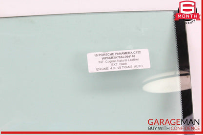10-16 Porsche Panamera 970 Rear Left Driver Side Door Window Glass OEM