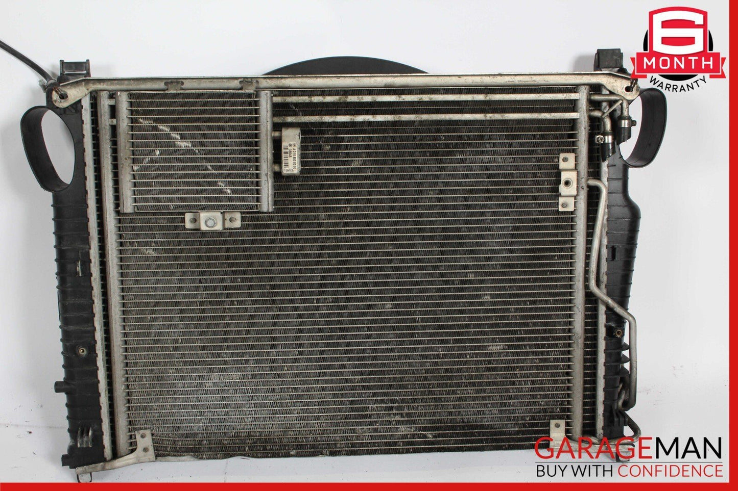 03-06 Mercedes R230 SL500 Engine Motor Cooling Radiator Fan Shroud A/C Condenser