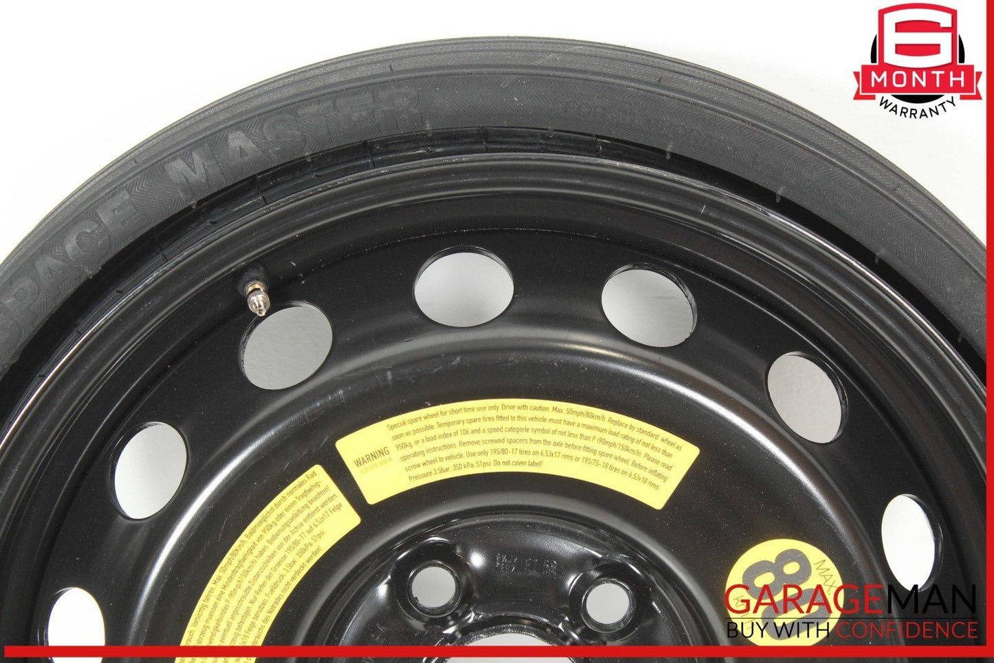 07-15 Audi Q7 Emergency Spare Wheel Rim Tire 6.5 x 18 H2 ET53 OEM