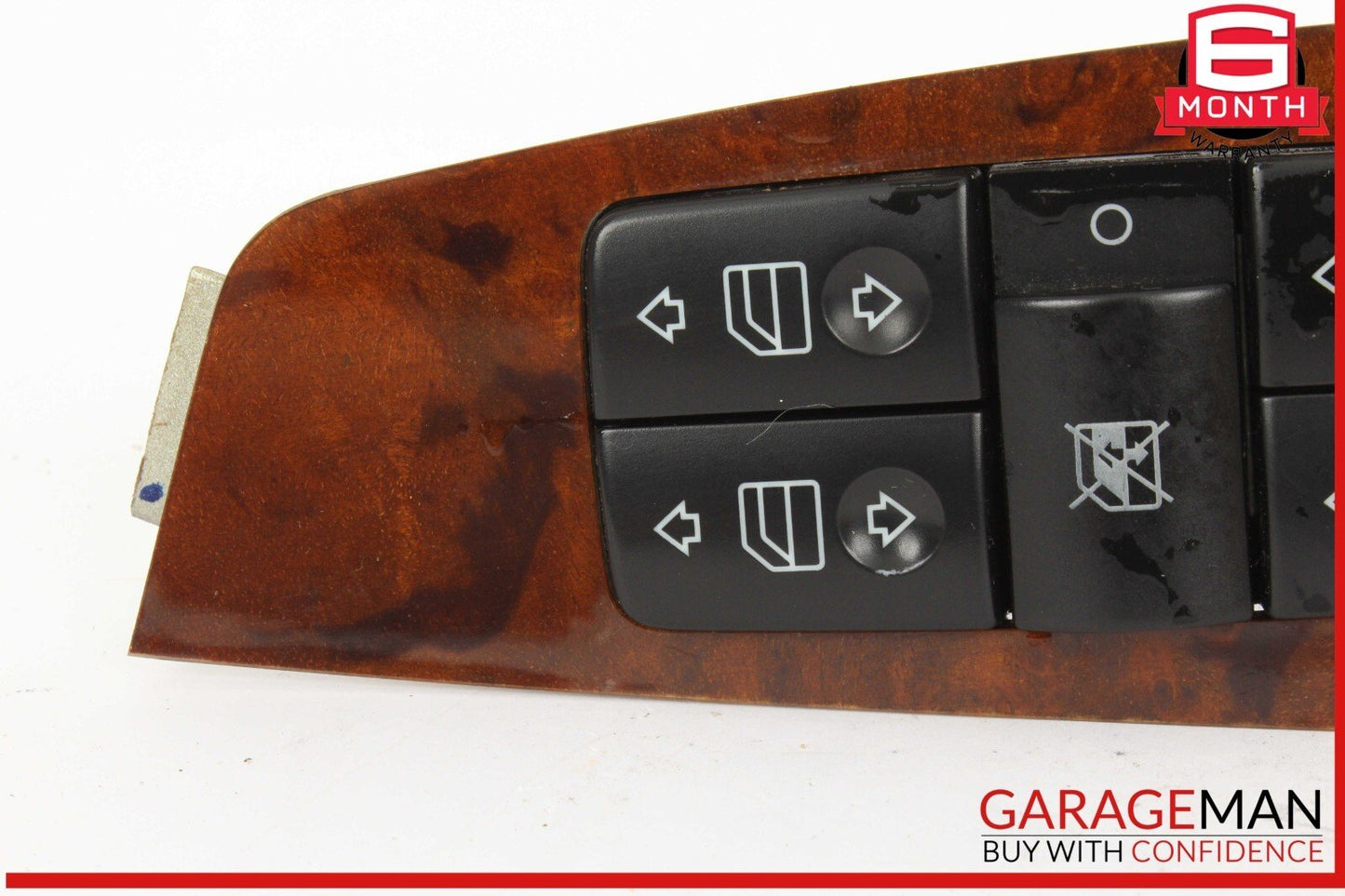 03-06 Mercedes W220 S500 S55 AMG Left Side Master Window Switch Trim Wood OEM