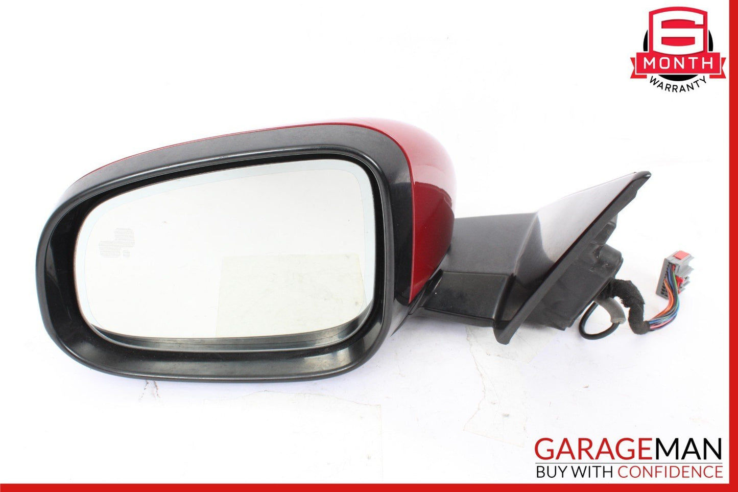 16-20 Jaguar XF Front Left Driver Side Door Rear View Mirror Red OEM