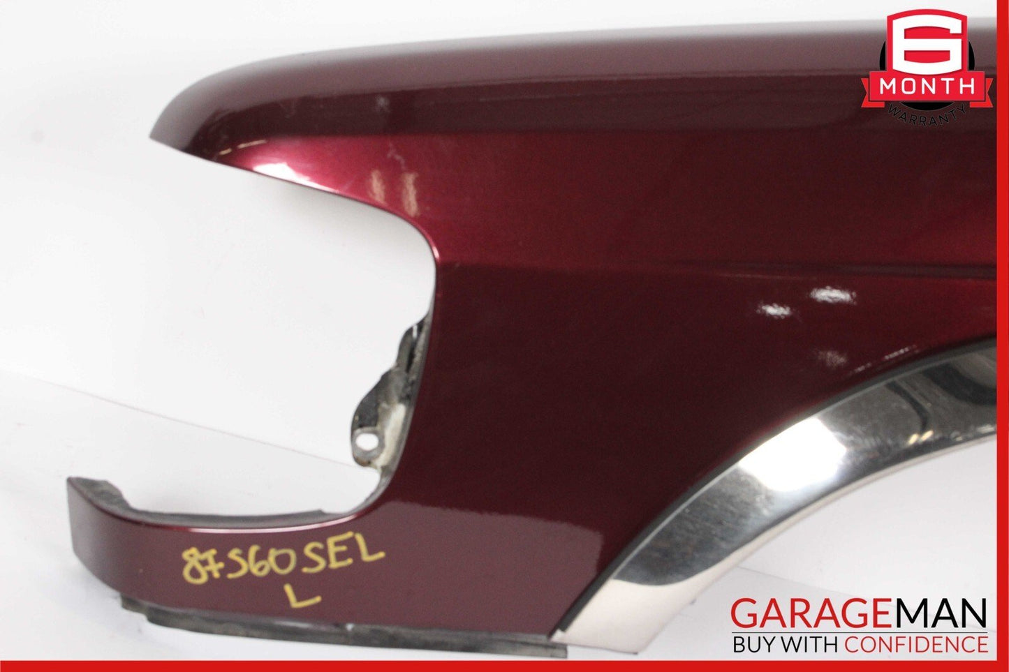 79-91 Mercedes W126 420SEL Front Left Side Wing Fender Panel Cover Assy Red
