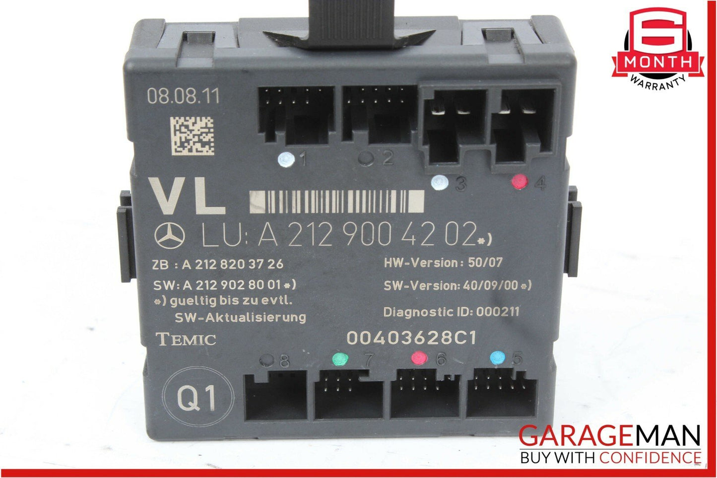 08-15 Mercedes W204 C250 Front Left Driver Side Door Controller Module Unit