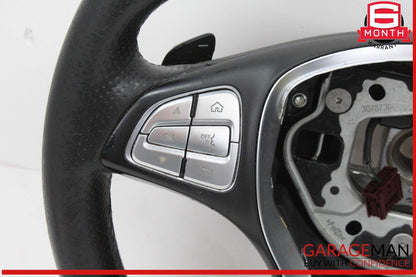 15-18 Mercedes W205 C300 GLC300 Steering Wheel Black w/ Paddle Shifters OEM