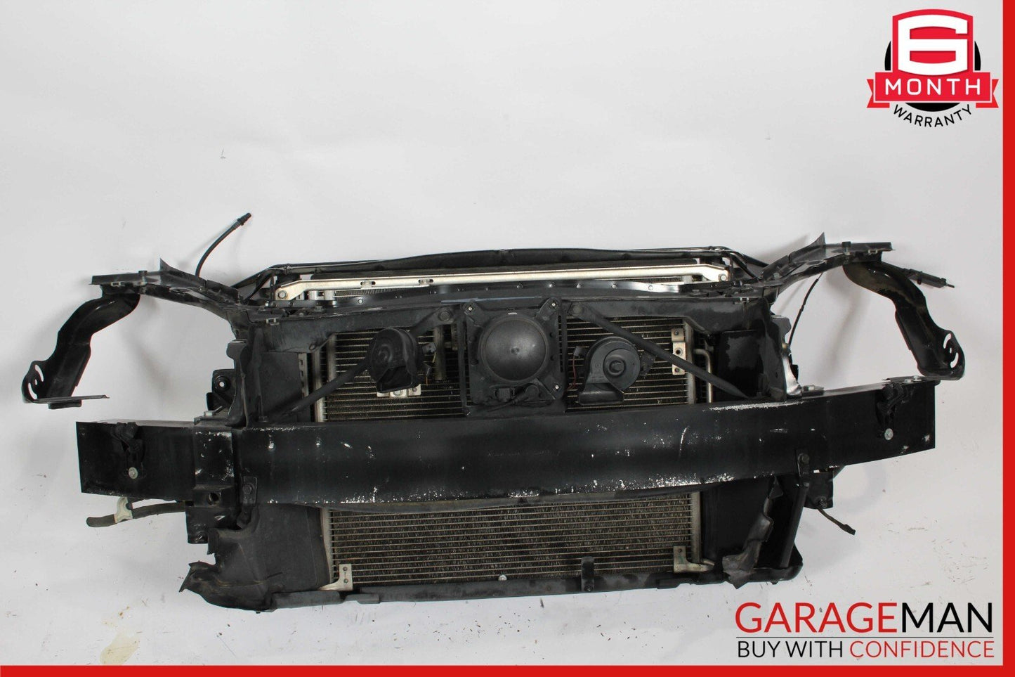 03-06 Mercedes R230 SL500 Engine Cooling Radiator Fan Shroud A/C Condenser Assy