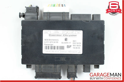 03-11 Mercedes CLS500 GL450 ML550 E550 Front Right Side Seat Control Module
