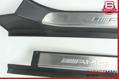 00-02 Mercedes W220 S55 AMG Rear Right & Left Door Sill Scuff Plate Cover Set