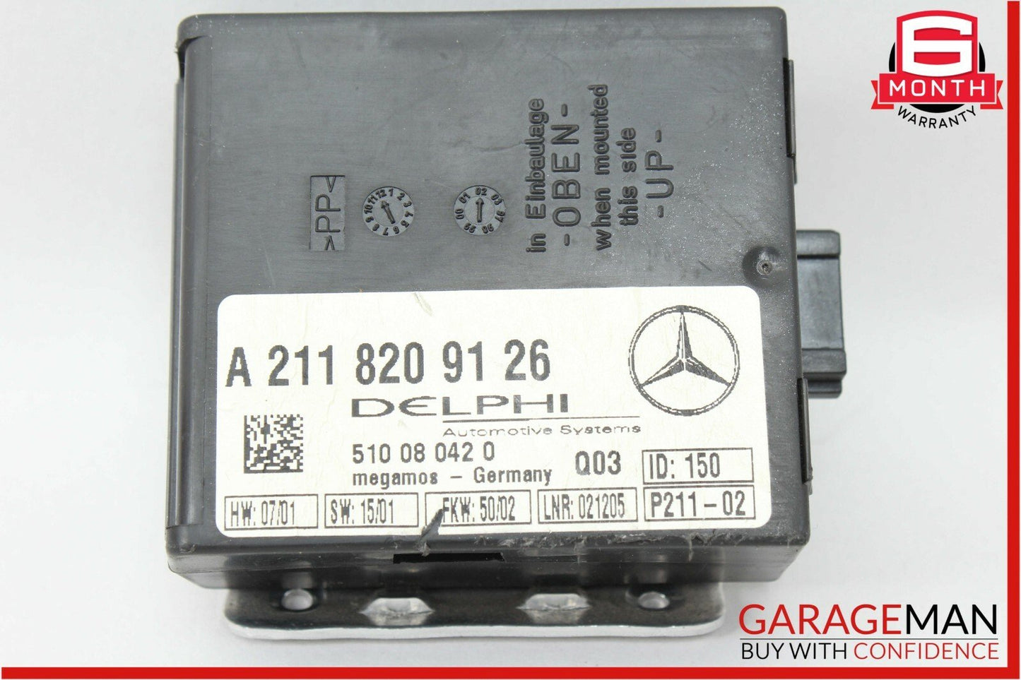 00-06 Mercedes SL500 S430 S500 CL55 AMG Anti Theft Alarm Sensor Control Module