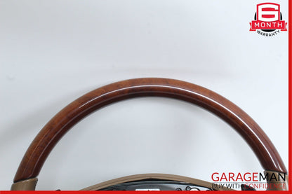 10-13 Mercedes W221 S550 S600 Steering Wheel w/ Paddle Shifters Brown Wood OEM