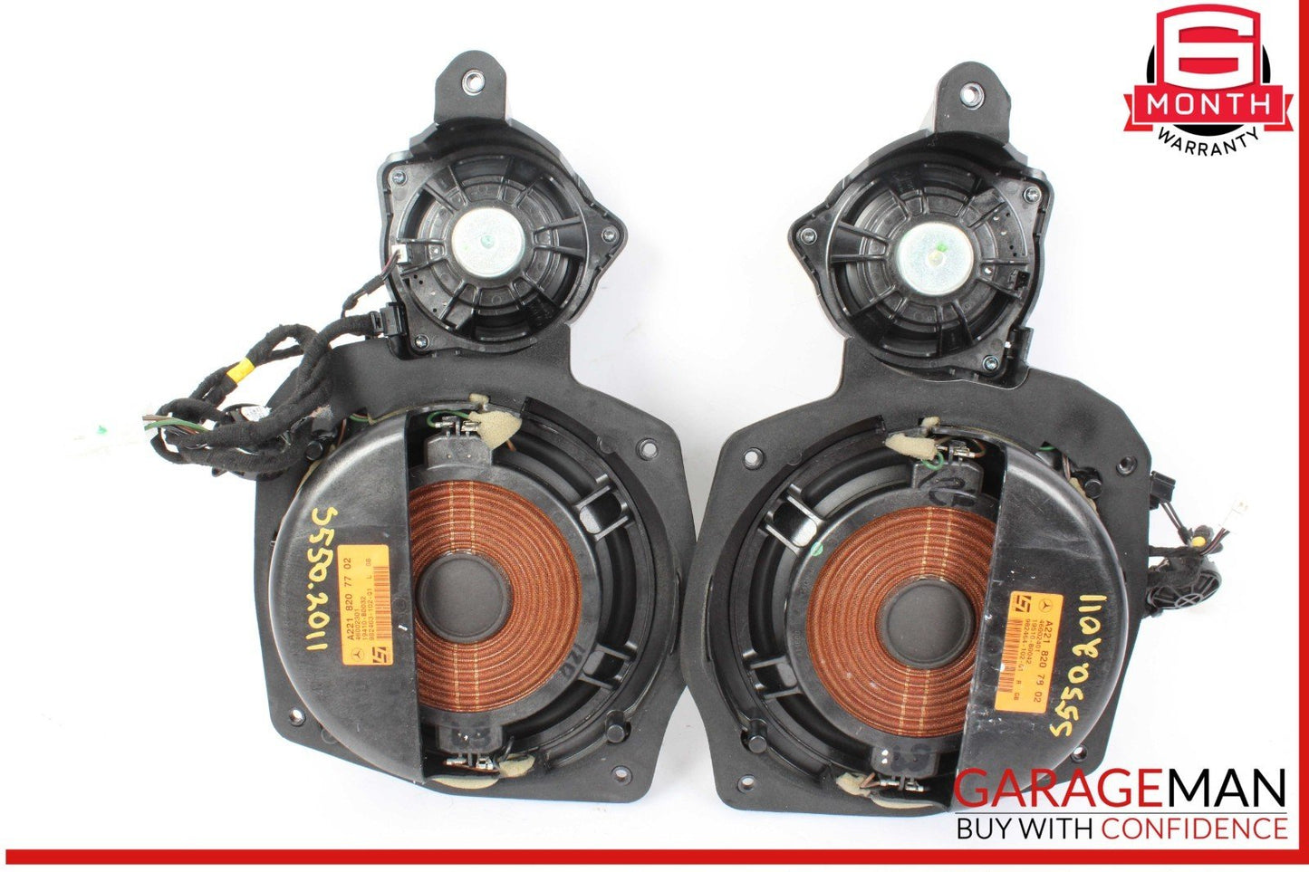 10-13 Mercedes W221 S550 Front Left & Right Side Door Audio Speakers Set OEM