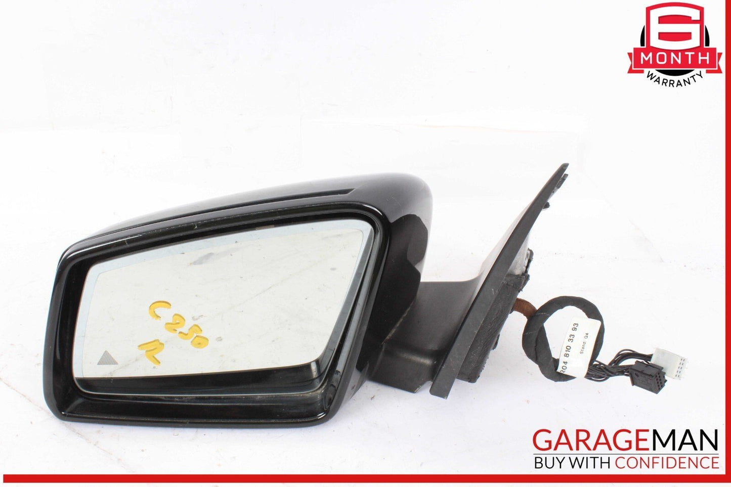 12-15 Mercedes W204 C250 C350 Front Left Side Mirror Rear View Door Silver OEM