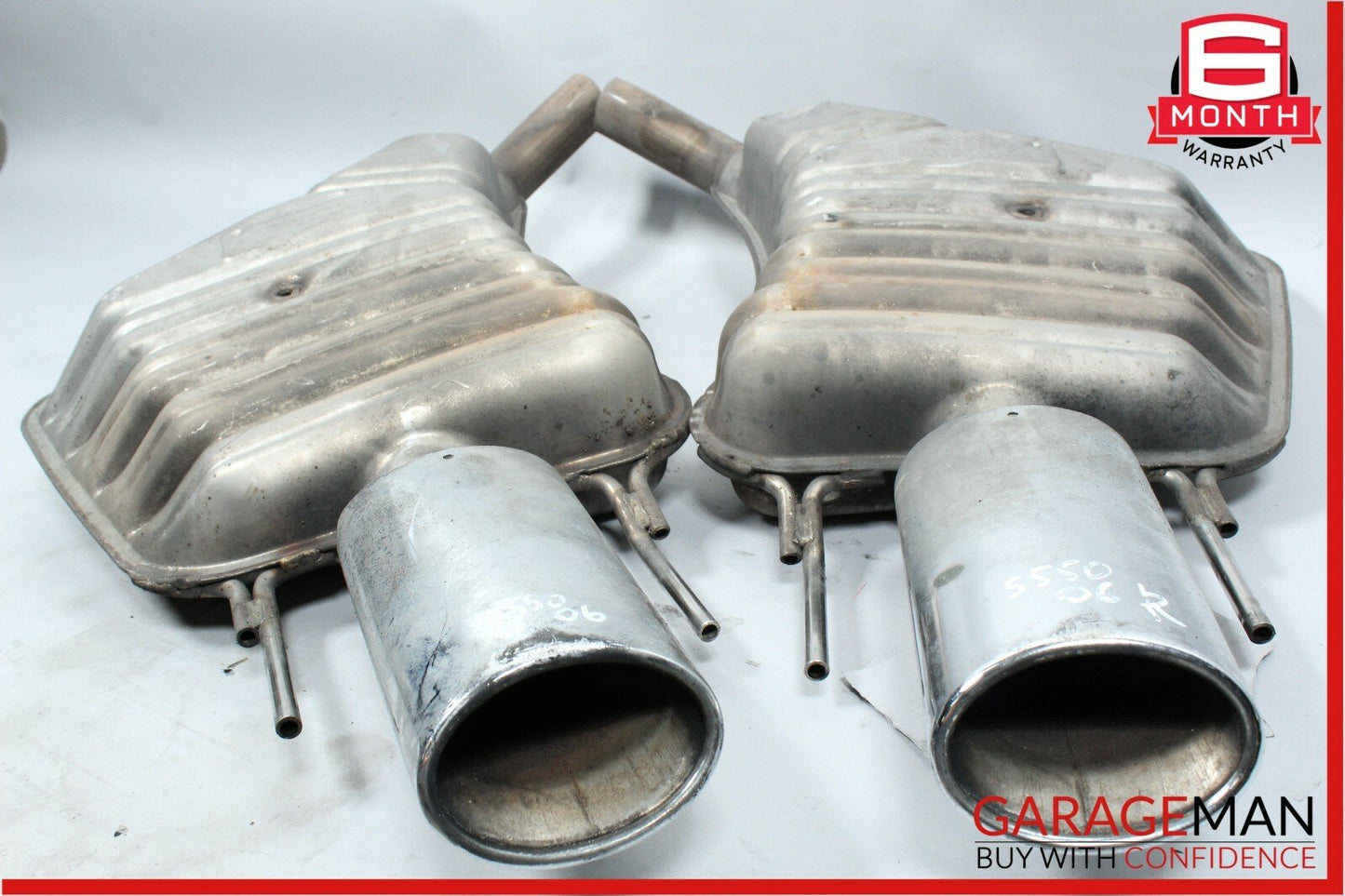 07-09 Mercedes W221 S450 S550 S600 AMG Sport Rear Exhaust Muffler Tips Set OEM