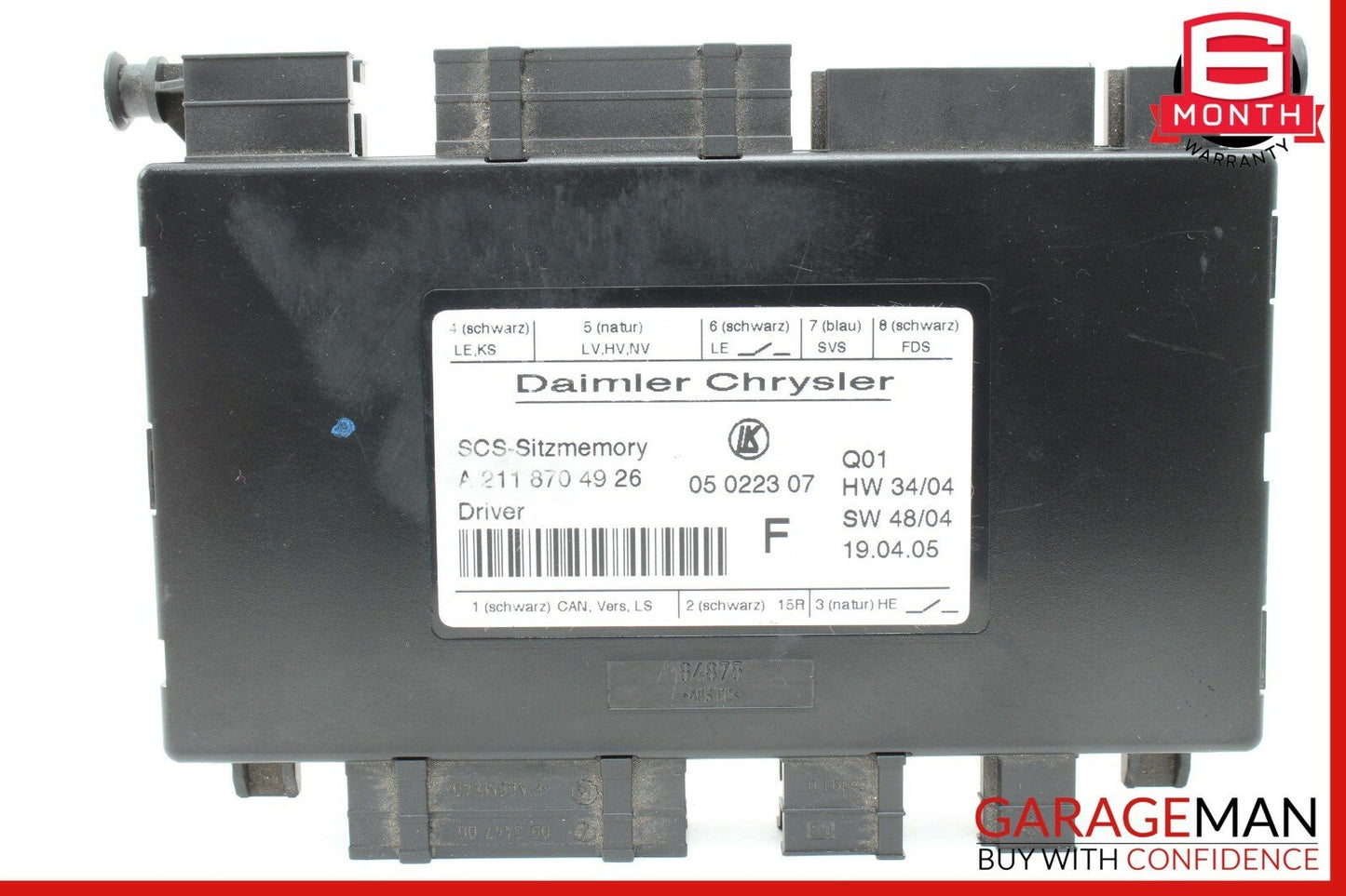 03-11 Mercedes SLK280 E350 CLS500 Front Left Side Under Seat Control Module Unit