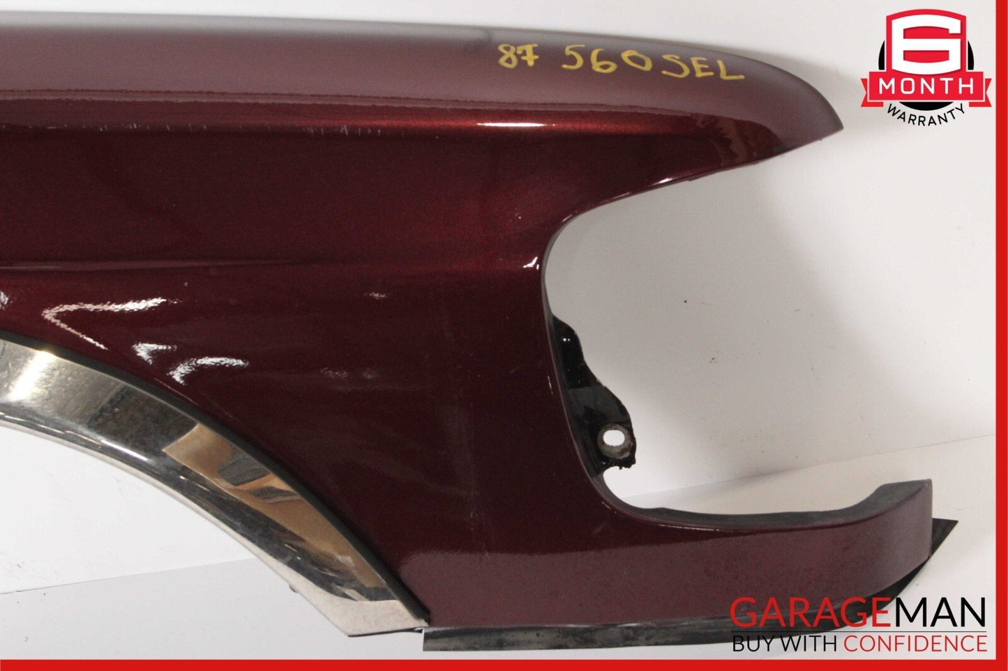 79-91 Mercedes W126 300SD 420SEL Front Right Side Wing Fender Panel Cover Red