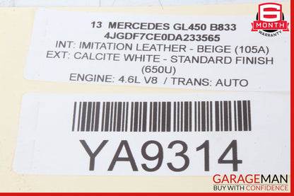 12-19 Mercedes X166 GL450 ML400 GLE350 Rear Right Side Door Control Module Unit