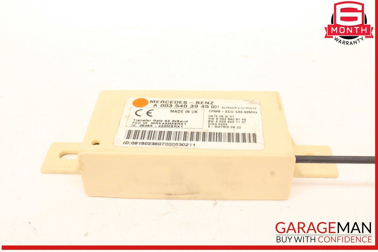 05-11 Mercedes W209 CLK350 Tire Pressure Monitor System TPMS Control Module OEM