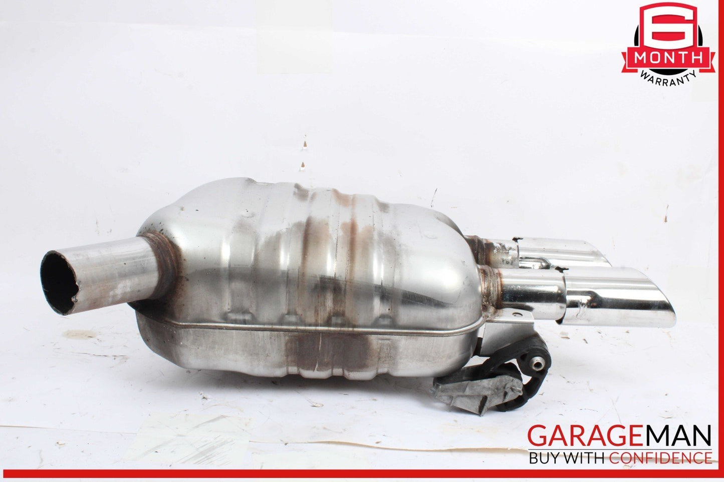 08-12 Audi S5 4.2L Engine Rear Left Driver Side Exhaust Muffler Pipe w/ Tips OEM