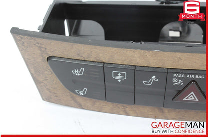 07-09 Mercedes W211 E550 CLS550 E63 AMG Hazard Switch Control Panel Wood OEM