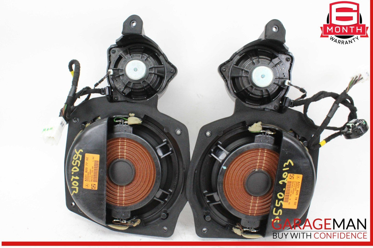 10-13 Mercedes-Benz S500 Front Left Right Door Audio Speaker Set 2218207802