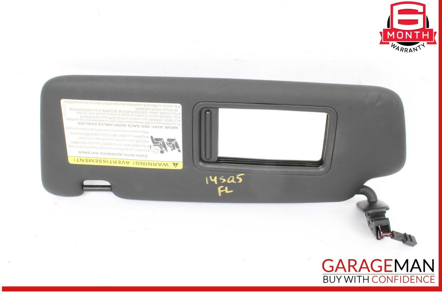 14-17 Audi SQ5 Front Left Driver Side Sun Visor Sunvisor Black 8K0857551 OEM