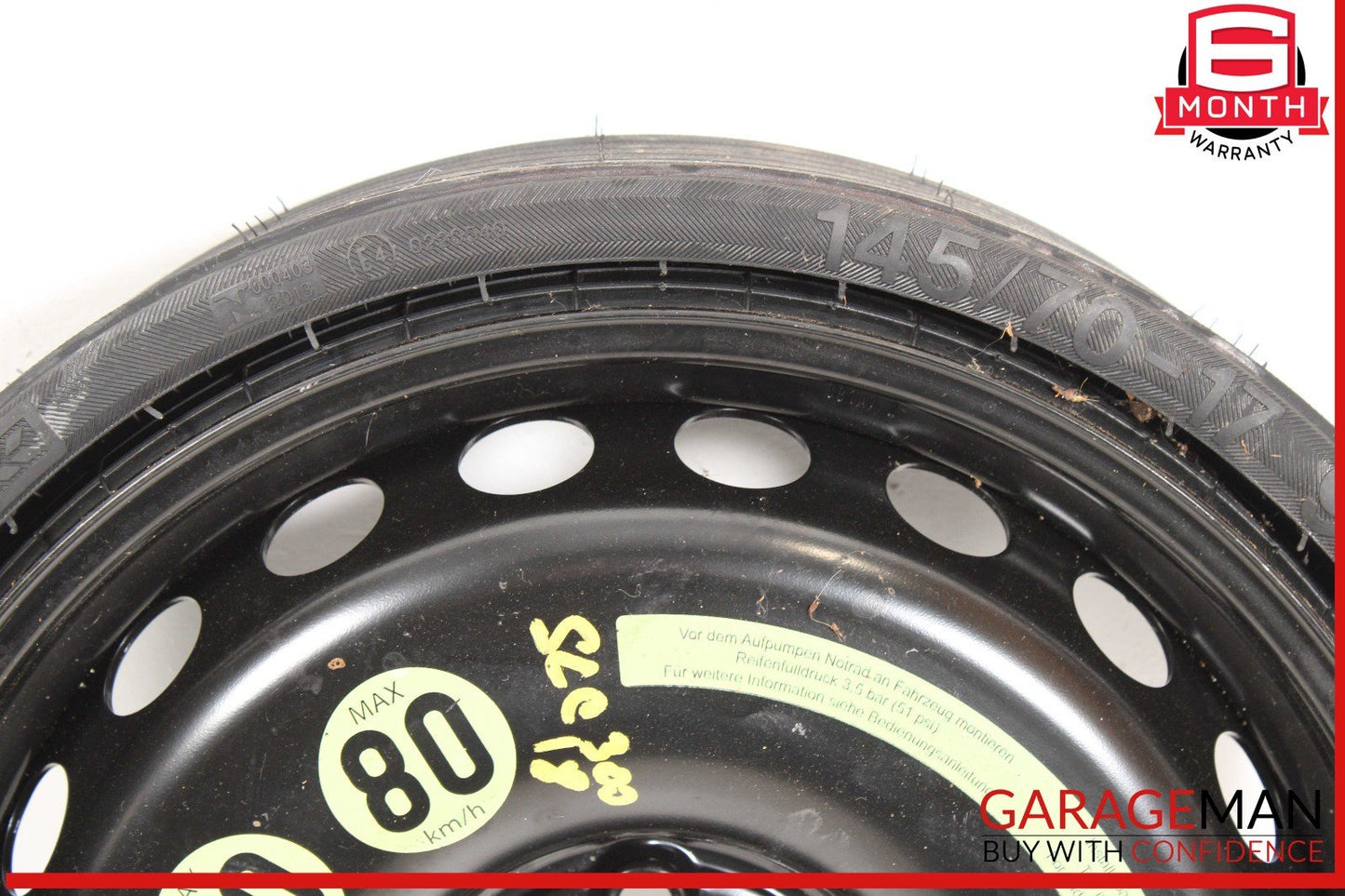 12-20 Mercedes R172 SLK350 Emergency Spare Tire Wheel Donut Space Saver 4.5Bx17