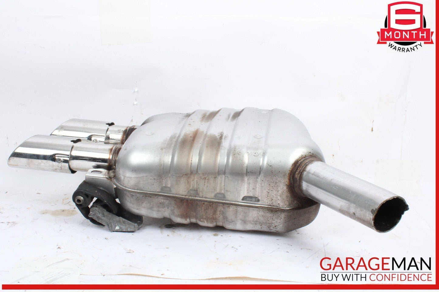 08-12 Audi S5 4.2L Engine Rear Right Side Exhaust Muffler Pipe w/ Tips OEM
