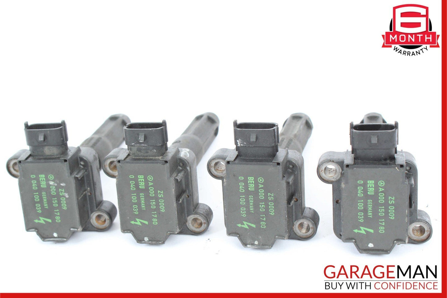 97-04  Mercedes R170 SLK230 Engine Ignition Coil Spark Plug Set of 4 Pc