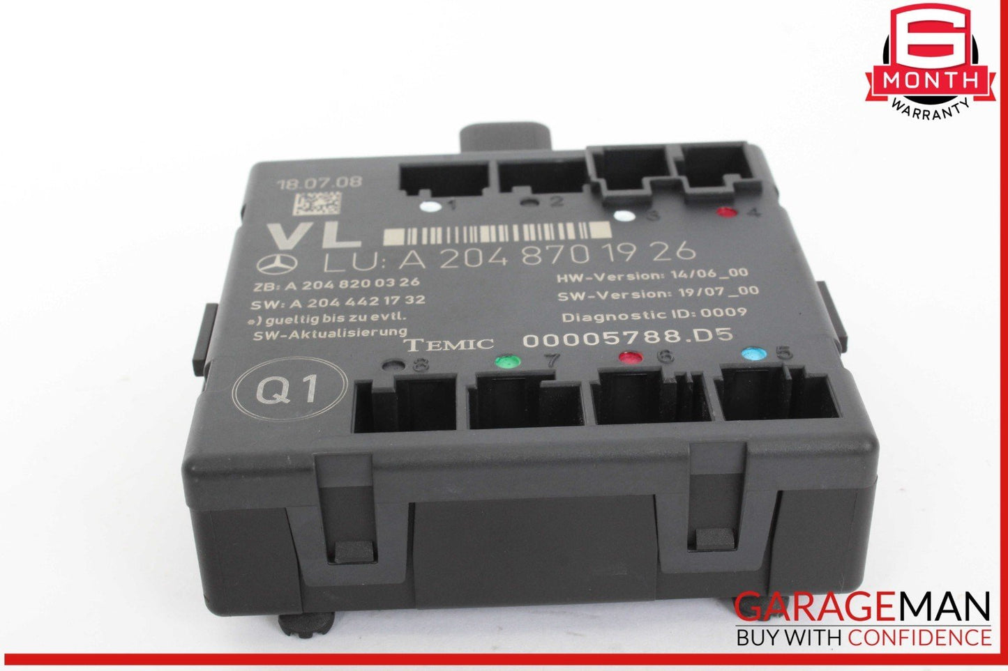 08-18 Mercedes W204 C300 C250 Front Left Driver Side Door Control Module Unit