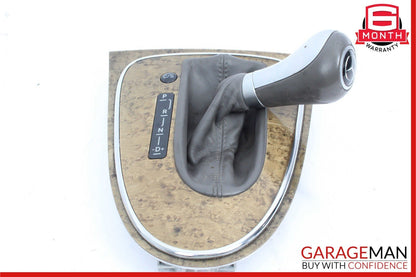 07-09 Mercedes W211 E350 E550 Shift Shifter Knob Boot Cover Bezel Trim Wood OEM