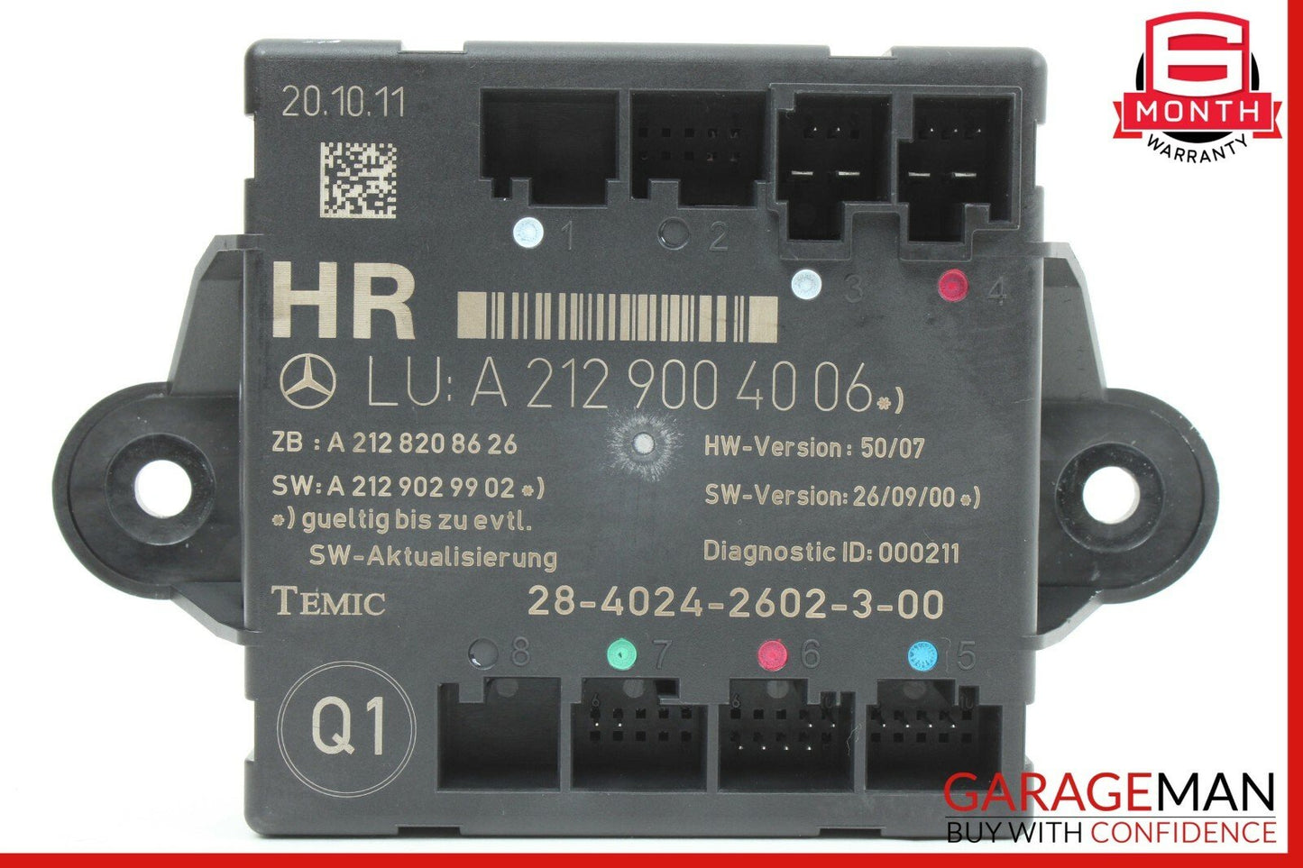 08-14 Mercedes W204 C250 C300 Rear Right Side Door Control Module Unit