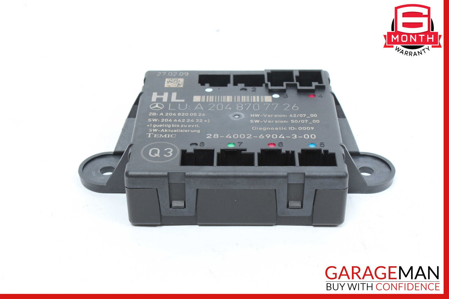 08-14 Mercedes W204 C250 C350 Rear Left Side Door Control Module 2048707726 OEM