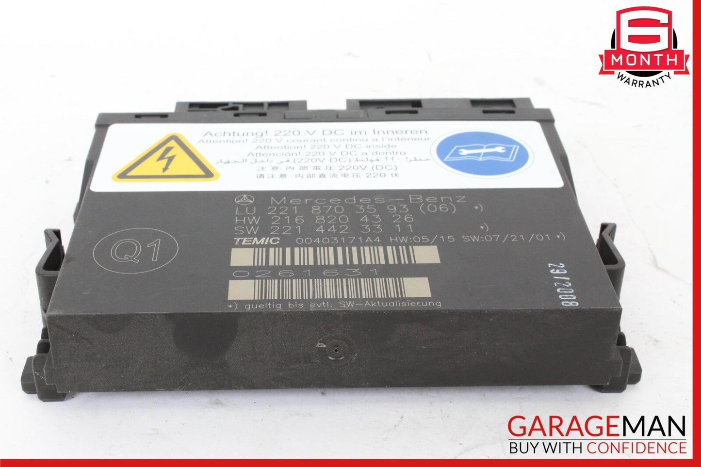 07-10 Mercedes W221 S600 Front Right / Left Seat Contour Control Module Unit