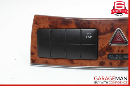 05-09 Mercedes W209 CLK500 CLK350 Center Dashboard Control Switch Control Wood