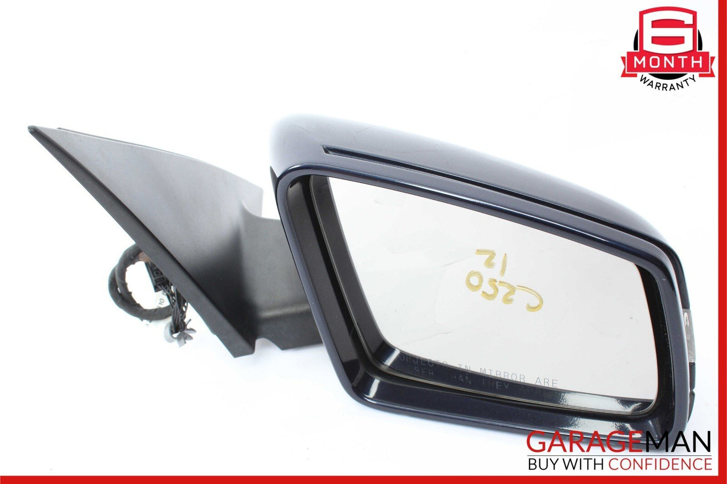 12-14 Mercedes W204 C250 Front Right Side Mirror Rear View Door Cavansite Blue