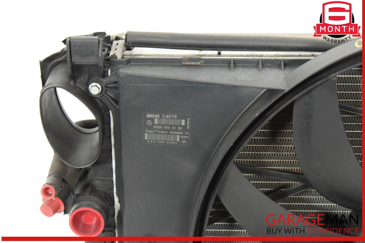 02-06 Mercedes W220 S430 Engine Motor Cooling Fan Shroud w/ Radiator OEM
