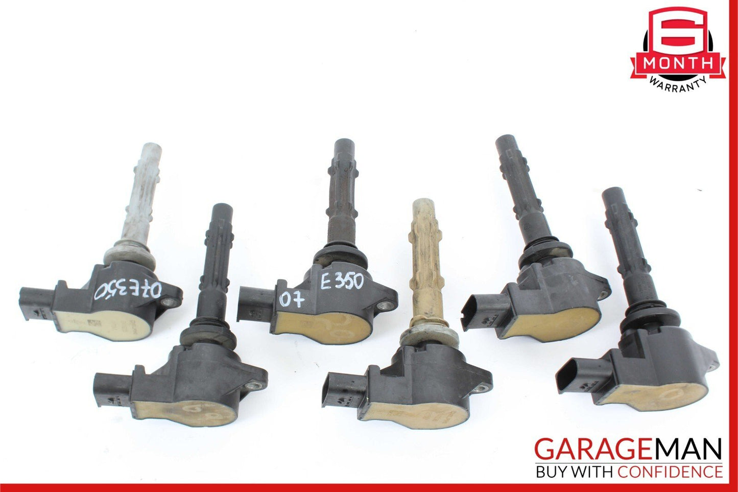 05-13 Mercedes X204 GLK350 E350 C300 M272 Ignition Coil Spark Plug Set of 6 Pc