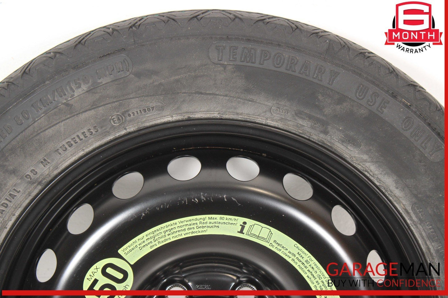 08-14 Mercedes W204 C250 C300 Emergency Spare Tire Donut Wheel Rim 125 90 16"