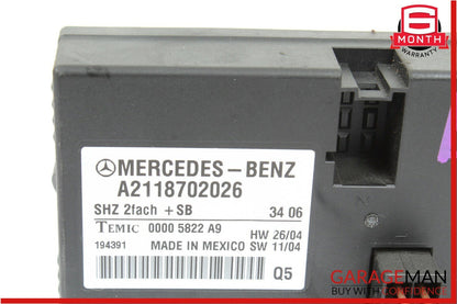 06-11 Mercedes W219 CLS500 CLS550 E550 Heated Seat Computer Control Module Unit