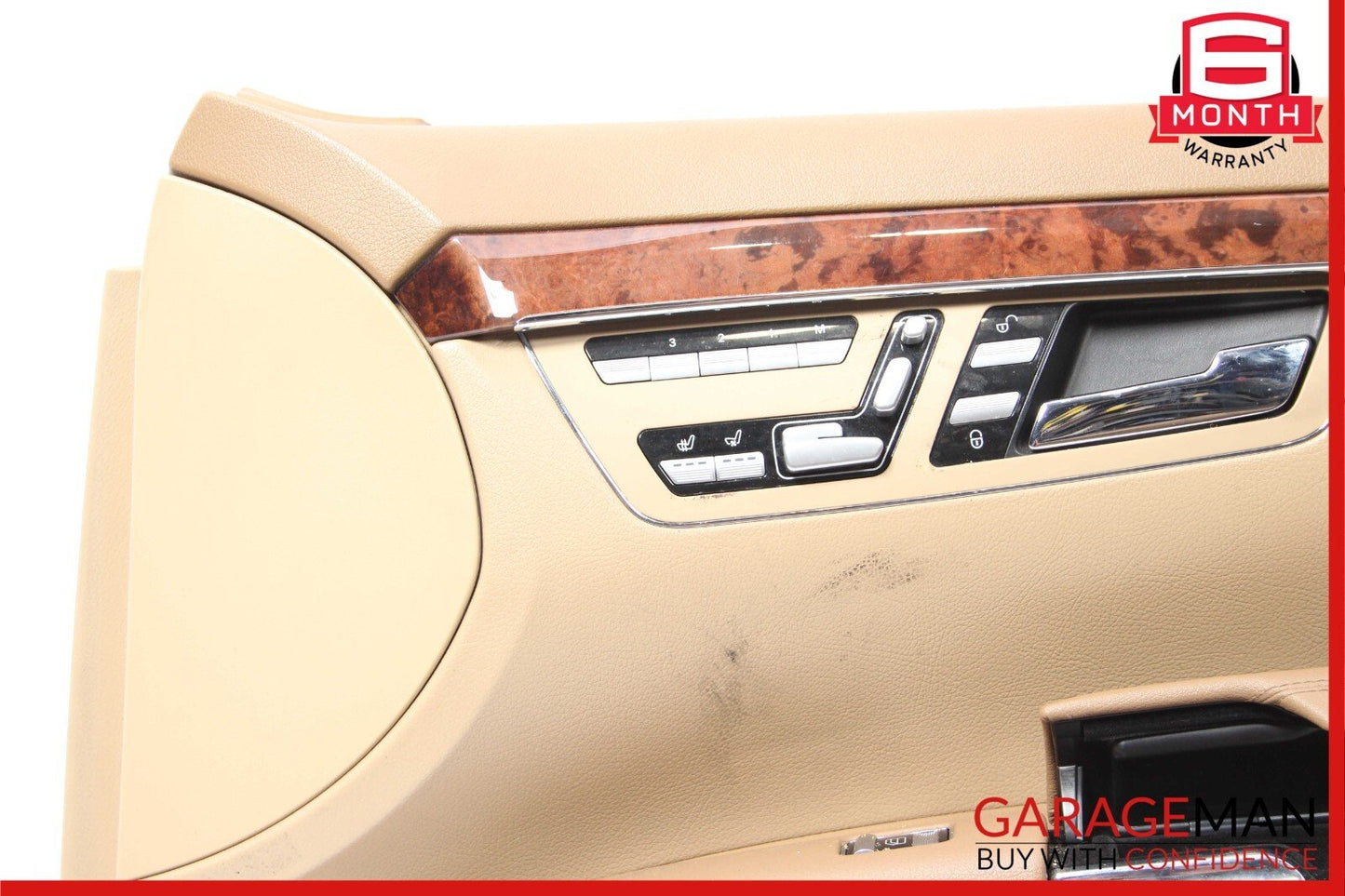 07-09 Mercedes W221 S450 S550 Front Right Complete Interior Door Panel Brown