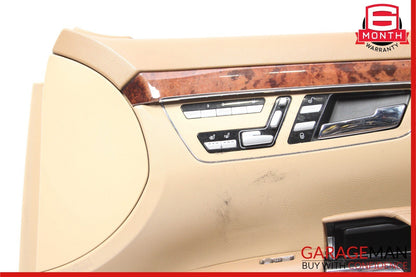 07-09 Mercedes W221 S450 S550 Front Right Complete Interior Door Panel Brown
