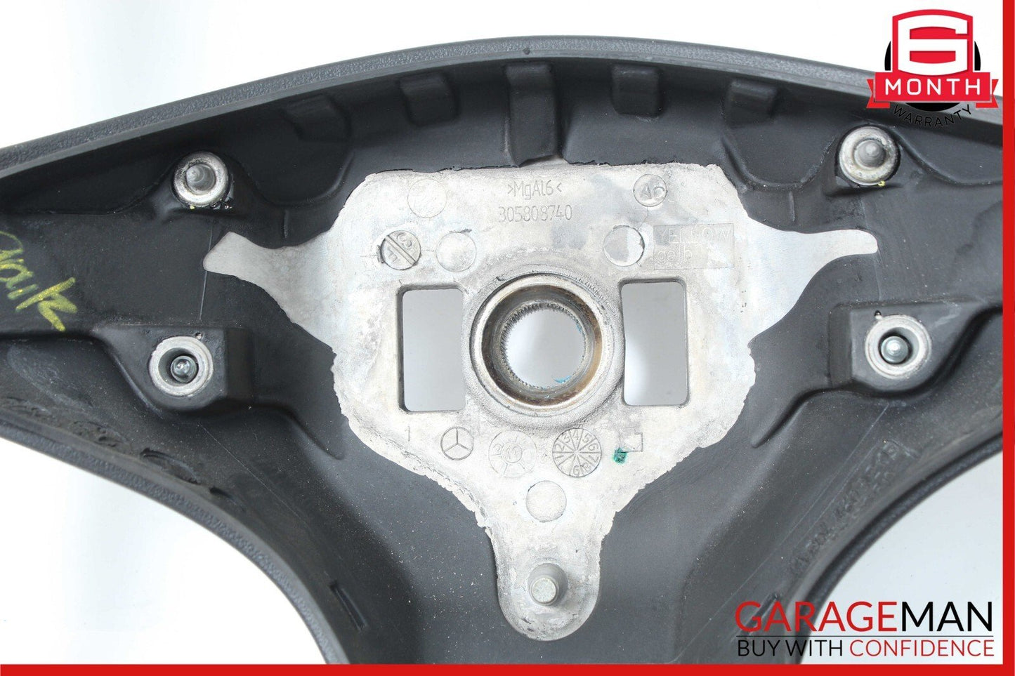 08-11 Mercedes W204 C300 3 Spoke Steering Wheel Leather Black 2044603203 OEM